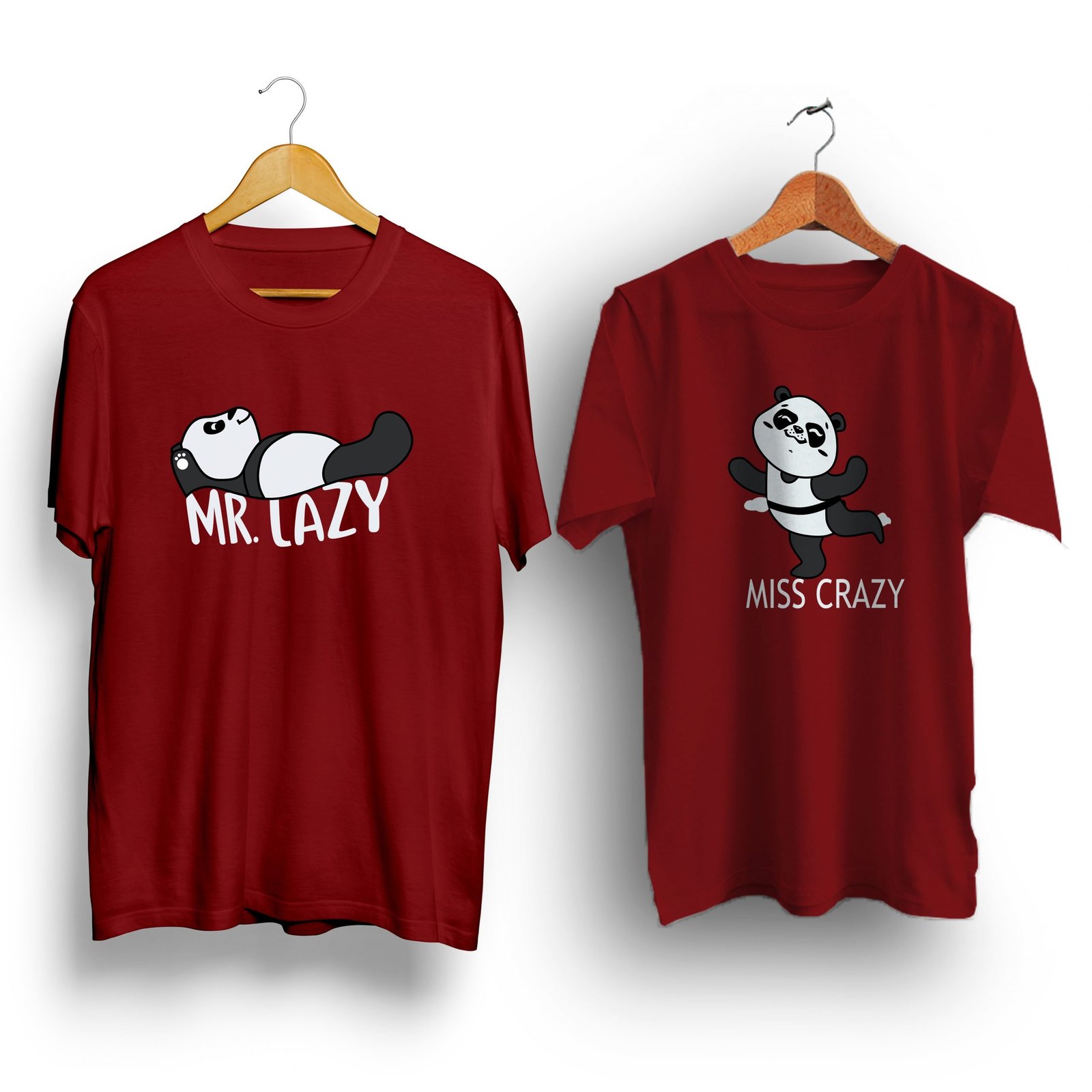 Chemistry maroon half sleeve couple t-shirt