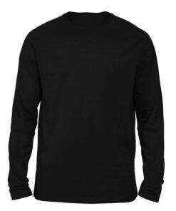 Black color solid full sleeve t-shirt