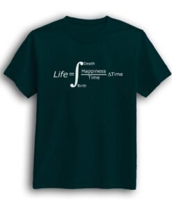 Equation of life petrol green half sleeve men t-shirt