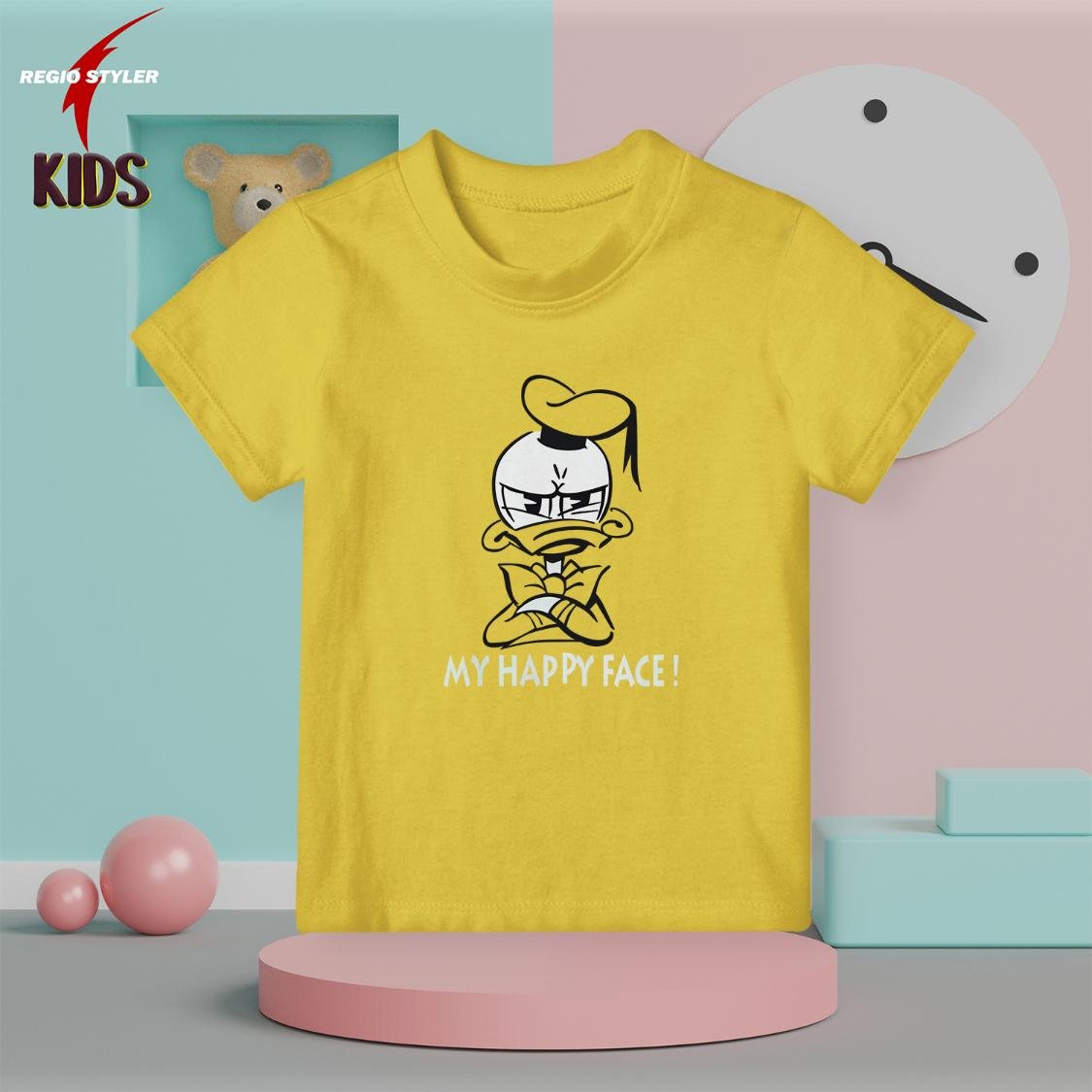 my happy face kids yellow t-shirt