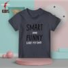 Smart like dad ash color kids t-shirt