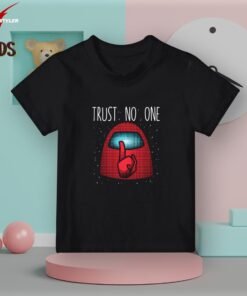 kids trust no one among us theme t-shirt