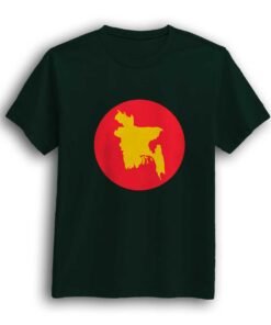 Bangladesh map bottle green t-shirt