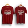 wife maroon color couple t-shirt