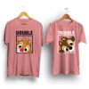 double trouble peach pink half sleeve couple t-shirt