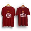 Her king his queen maroon couple t-shirt