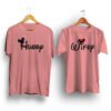 Hubby wife peach pink couple t-shirt