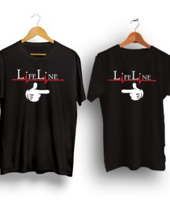 Lifeline couple t-shirt black color