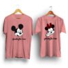 Sarcastic fantastic peach pink half sleeve couple t-shirt
