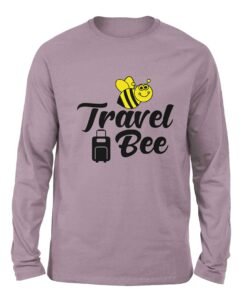 Travel Bee Gray Lilac color full sleeve t-shirt