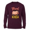 Travel Idea full sleeve purple t-shirt