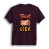 Travel is a good Idea deep purple half sleeve t-shirt