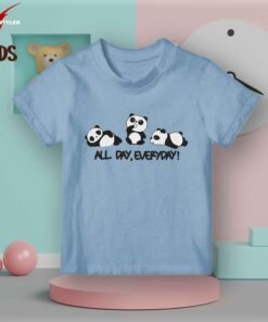 All sky blue cartoon t-shirt