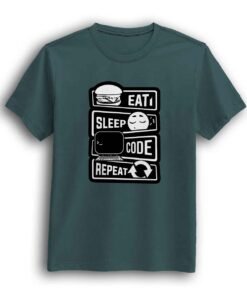 Eat Sleep Code Repeat mint color t-shirt