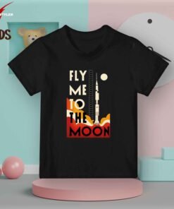 Fly me to the moon kids Black t-shirt