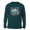 Chill Out full sleeve petrol blue t-shirt