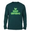 Keep Growing full sleeve petrol blue t-shirt